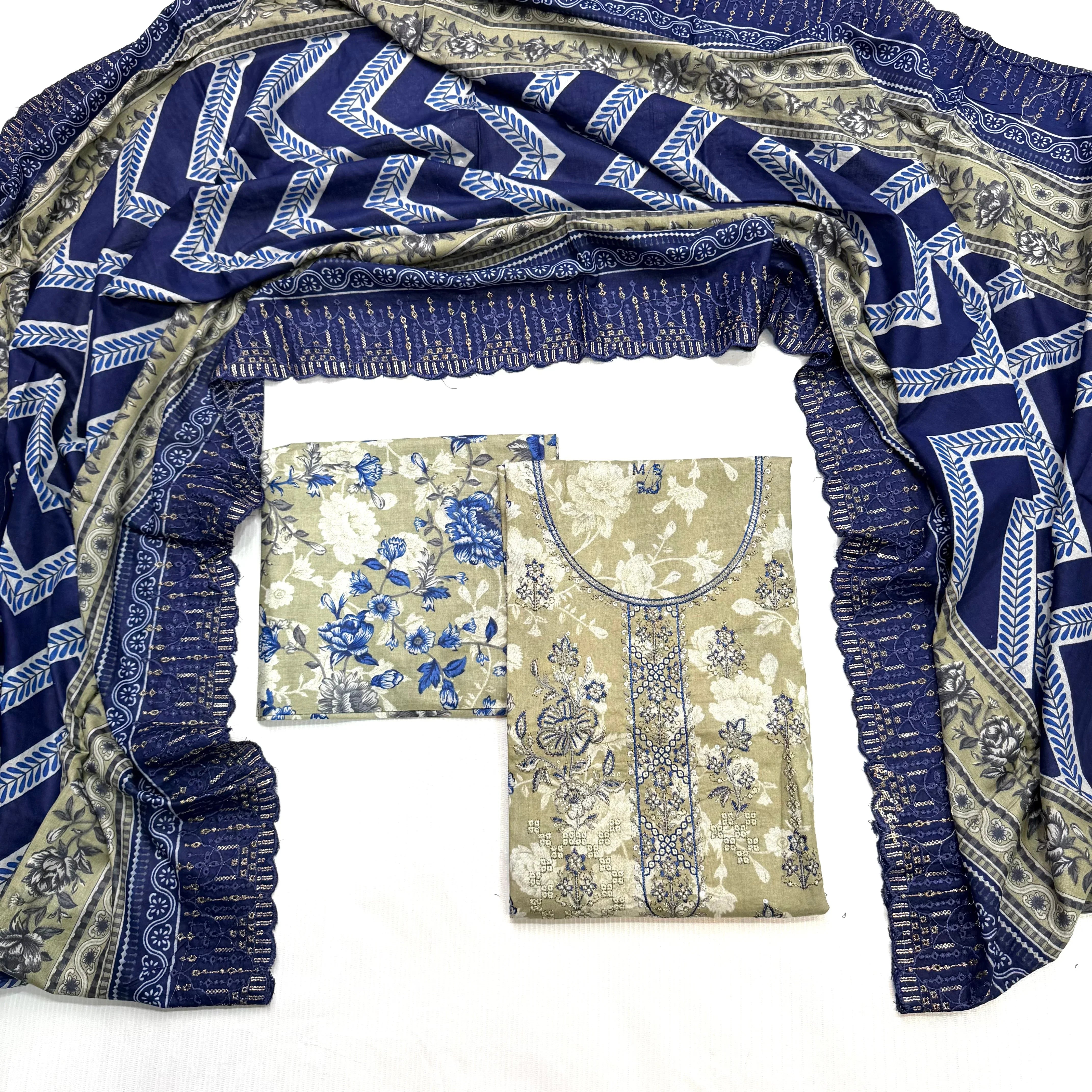 Bin Saeed Printed Embroidered 3PC Memon Clothes